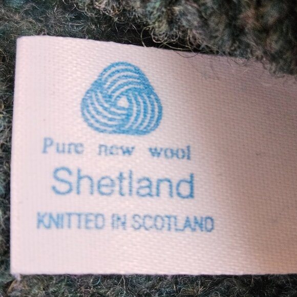 Country Trader Sweater Green Cable Knit Wool Blend Bird Fisherman Great Britain - Picture 6 of 11